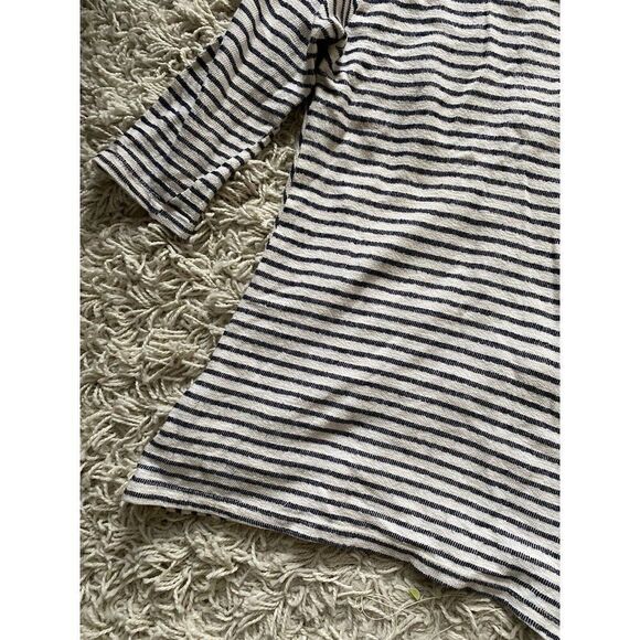 W5 Walter Baker Blouse Top Striped Blue White Cream Pocketed Sailor Large - Picture 6 of 8